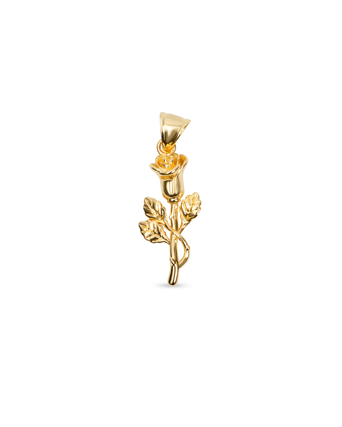 18kt Gold Rose Pendant