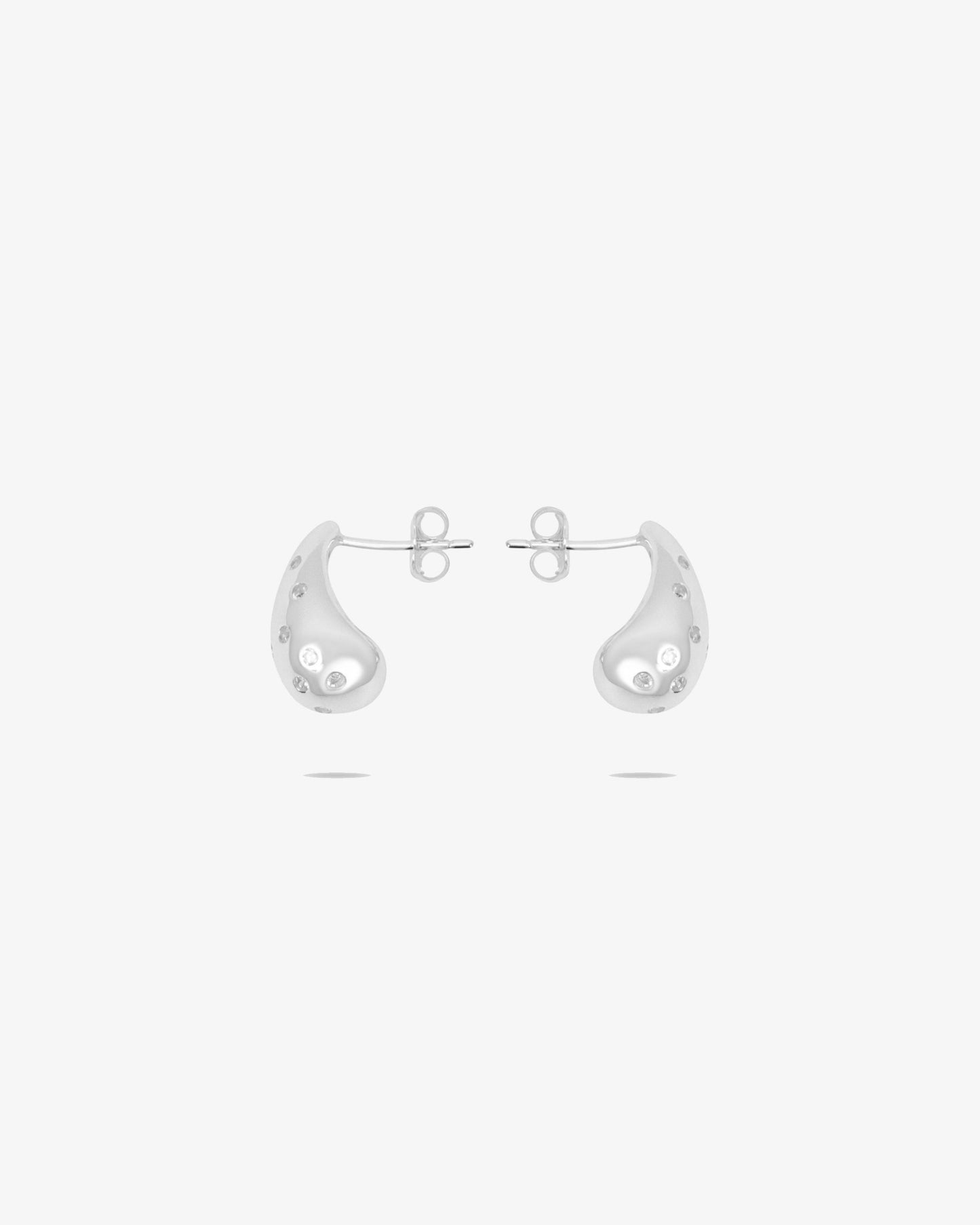 Diamond Silver Teardrop Earrings