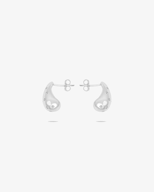 Diamond Silver Teardrop Earrings